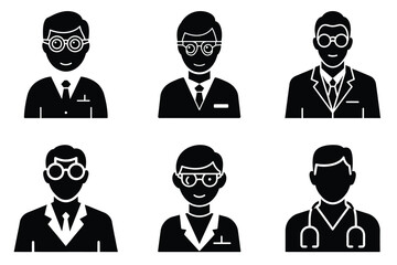 Eye doctor silhouette vector icon set