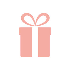 Charming pink gift box with ribbon for celebrations and special occasions isolated on white background