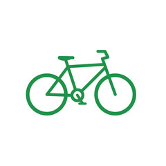 Simple green bicycle silhouette symbol for eco-friendly transportation and cycling isolated on white background