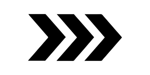 Black chevron arrows pointing right isolated on white background. High quality black chevron arrows pointing right isolated on transparent background.	