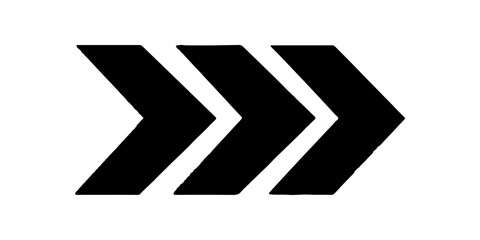 Black chevron arrows pointing right isolated on white background. High quality black chevron arrows pointing right isolated on transparent background.	