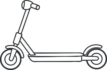 A simple line art illustration of a scooter representing urban mobility and fun transportation.