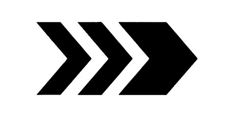 Black chevron arrows pointing right isolated on white background. High quality black chevron arrows pointing right isolated on transparent background.	