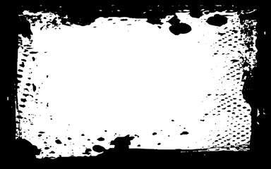 Fototapeta premium Abstract grunge frame with distressed and halftone edges. Vector template
