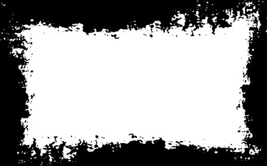 Abstract grunge frame with distressed edges. Vector template