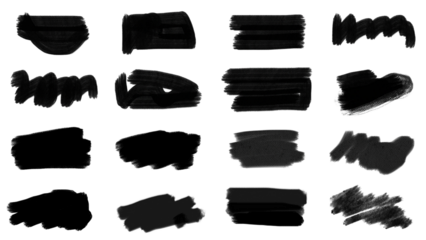 set of abstract charcol strokes ink splatter grunge set