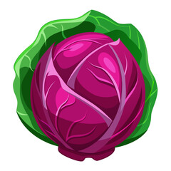 Fototapeta premium Vibrant red cabbage illustration, perfect for healthy eating promotions and creative culinary content, add a splash of color to your designs with this eye-catching vegetable art