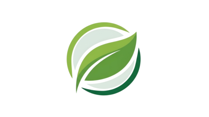 Green Leaf Icon Design on Transparent Background for Ecology Concepts
