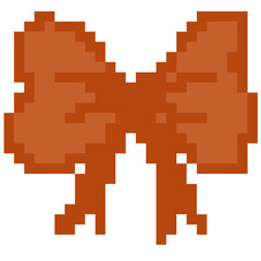 Fototapeta premium Pixel Art Bow Ribbon Decoration Icon Illustration