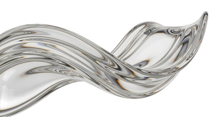 Abstract liquid wave of clear transparent material with iridescent highlights image