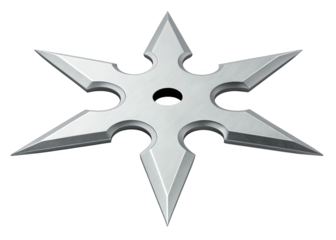 Shuriken isolated on a transparent background.