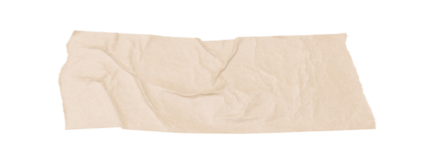 adhesive tape pieces on a transparent background, torn pieces of sticky brown tape on a white background.