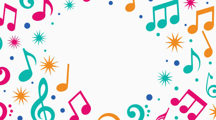Vector art of a cheerful and colorful musical note pattern, perfect for adding a touch of whimsy to any project