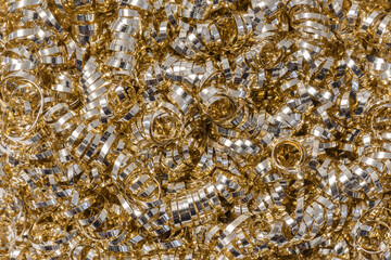 Abstract background of brass shavings