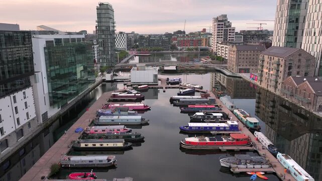 Dublin Docks from above. Google offices in Southside docks in Dublin, Ireland. Google's European headquarters.