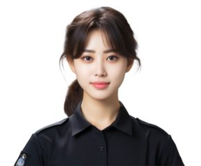 Meet the future of law enforcement, a friendly young policewoman ready to serve and protect her community, embodying trust and dedication to justice