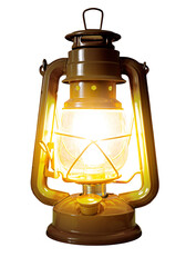 Vintage oil lantern glowing light transparent background © Kornienko Alexandr