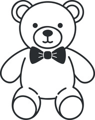 Obraz premium A cute cartoon teddy bear wearing a bowtie, perfect for children's illustrations and gifts.
