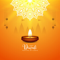Happy Diwali cultural Indian festival celebration greeting card