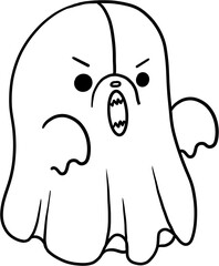 무서운 할로윈 흰색 유령 캐릭터