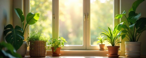 Sunlit Room with Plants Peaceful and Calming Atmosphere, Perfect for Serenity, Self-Care, and Healthy Living Themes. Ideal for Wellness, Wellbeing, and Relaxation Content.