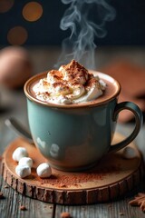 Warm, Decadent Hot Chocolate with Marshmallows Cozy Winter Drink, Perfect for a Relaxing Day