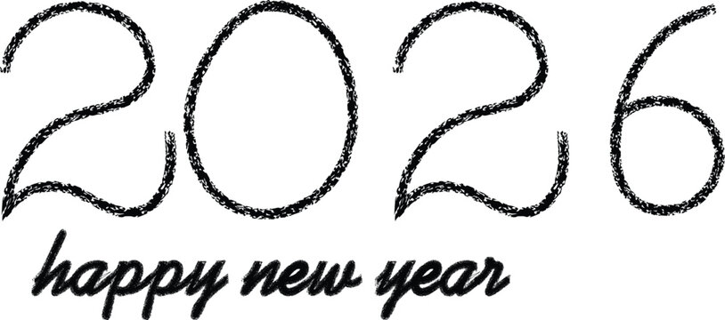 Grunge handmade 2026 typography design with rough texture and artistic vintage style background