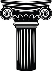 Detailed high contrast black and white line drawing silhouette isolated on white background