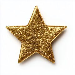 Isolated gold star stickeron a white background.