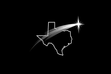 eye-catching logo design featuring the outline of Texas on a sleek black background perfect for branding and marketing initiatives in the Lone Star State