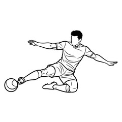 Dynamic Line Art of a Soccer Player in Action.