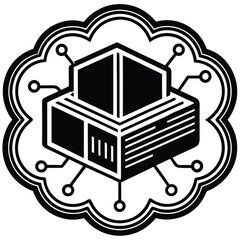 paas platform cloud icon  thin line vector .eps