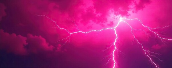 Striking Vibrant Pink Lightning Bolt Background Perfect for Presentations, Websites & Design Projects