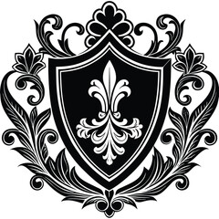 vintage french decorative crest elements.eps