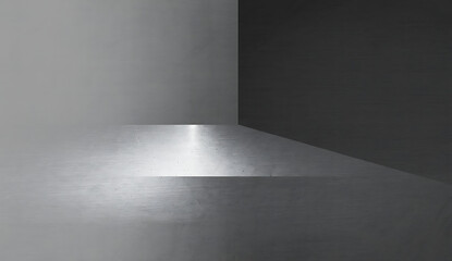 Abstract geometric composition with a bright light source illuminating a dark corner of a room