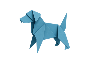 Paper Craft Sculpture of a Dog Standing