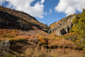 Utah Fall Autumn Hiking views of Causey Reservoir Weber County Utah 