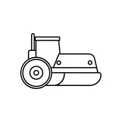 Outline of a road roller truck on transparent background