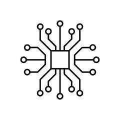 Circuit board schematic design on transparent background