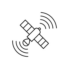 Outline drawing of satellite on transparent background