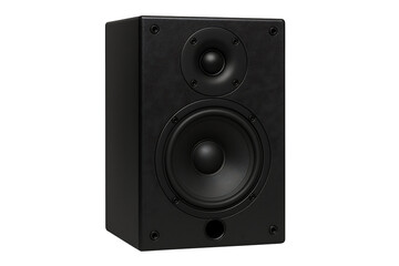 Obraz premium Black Bookshelf Audio Speaker on an Isolated Background