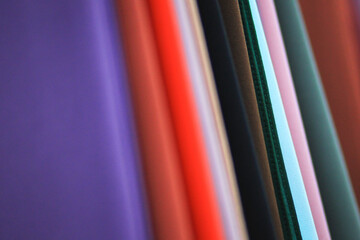 Rows of multi coloured silk fabrics