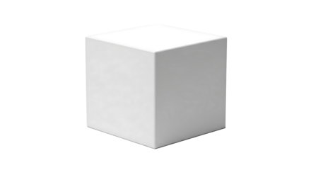 A simple white rectangular prism object isolated on a pure black background with sharp edges and clean surfaces