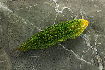 Raw green exotic tropical bitter melon