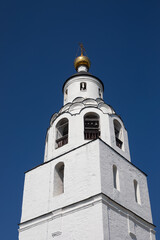 Fototapeta premium Beautiful domes of ancient churches in Kazan. Sunny summer day. Beautiful church architecture.