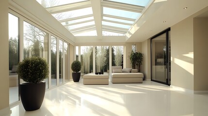 modern sunroom with beautiful architectural structure and amazing interior designs