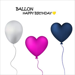 Watercolor ballon heart white pink circle party decoration decor love © achtopik