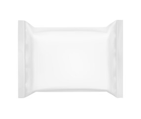 Blank flow package bag mockup. Vector illustration can look great on any background. Isolated on white background. Perfect for your product. EPS10.