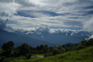 mountain landscape with clouds and mountains