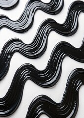 abstract seamless background, wavy, raised pattern in black paint